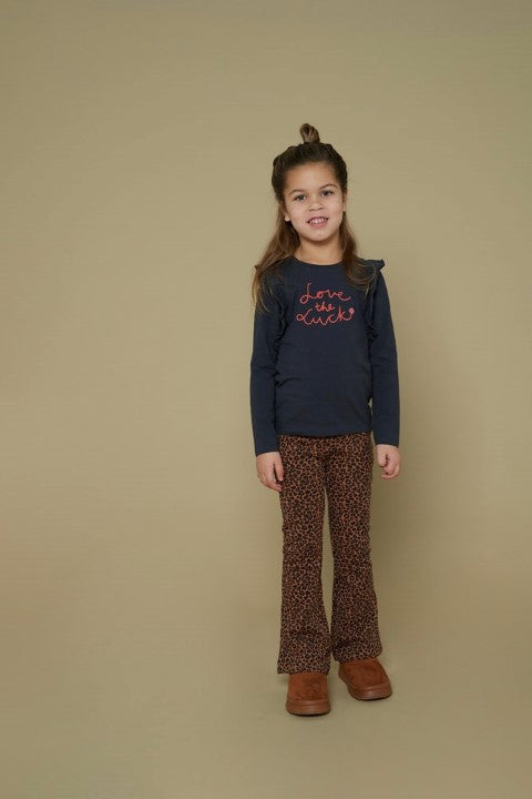 Jubel w25 Flared broek AOP - Queen Of Hearts Bruin 92200482 W25J2