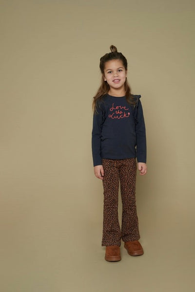 Jubel w25 Flared broek AOP - Queen Of Hearts Bruin 92200482 W25J2