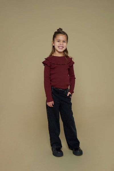 Jubel w25 Longsleeve rib - Queen Of Hearts Bordeaux 91600440 W25J2