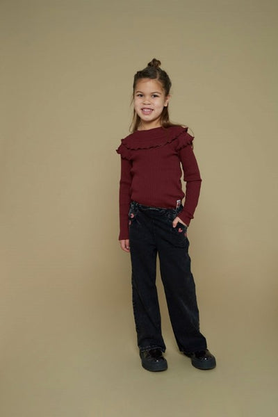 Jubel w25 Longsleeve rib - Queen Of Hearts Bordeaux 91600440 W25J2