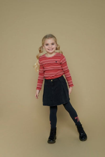 Jubel w25 Longsleeve rib met streep - Queen Of Hearts l.Roze 91600441 W25J2