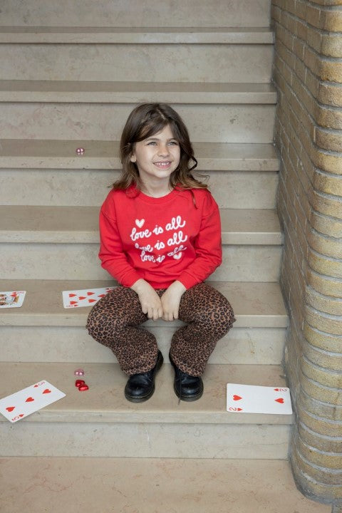 Jubel w25 Flared broek AOP - Queen Of Hearts Bruin 92200482 W25J2