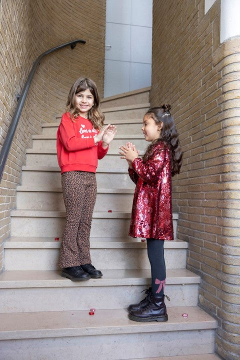 Jubel w25 Flared broek AOP - Queen Of Hearts Bruin 92200482 W25J2