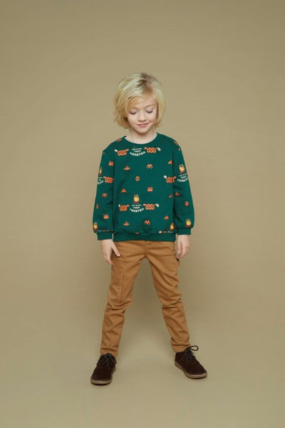 Sturdy w25 Sweater AOP - Chasing Trails Groen 71600630 W25S2