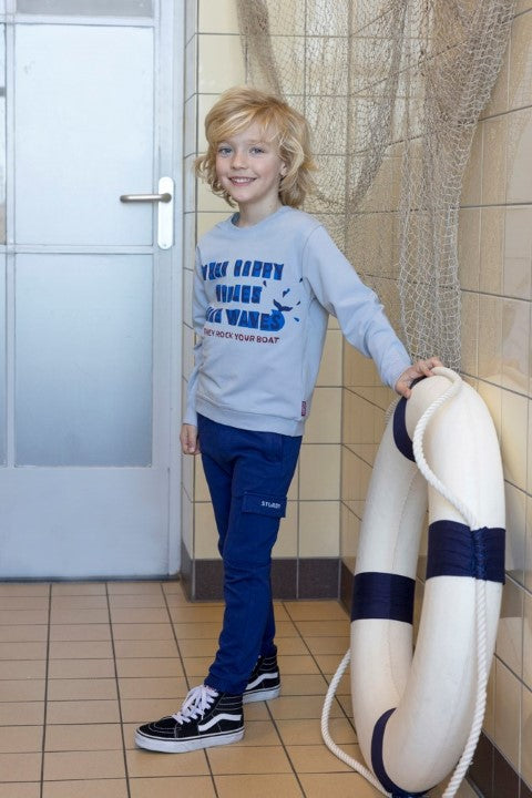 Sturdy w25 Sweater - Waves and Whales Blauw 71600643 W25S3