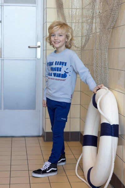 Sturdy w25 Sweater - Waves and Whales Blauw 71600643 W25S3