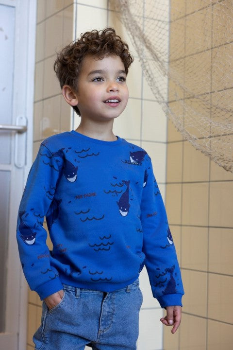 Sturdy w25 Sweater AOP - Waves and Whales Aqua 71600646 W25S3