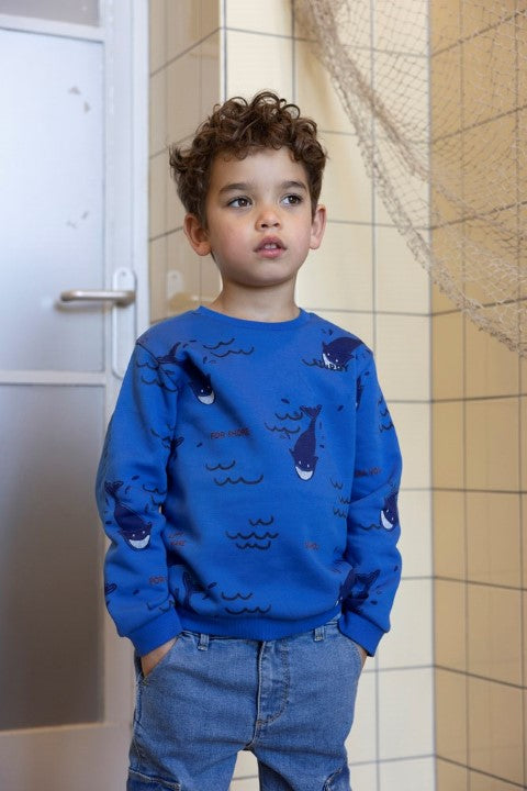 Sturdy w25 Sweater AOP - Waves and Whales Aqua 71600646 W25S3
