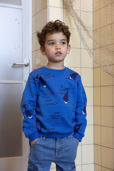 Sturdy w25 Sweater AOP - Waves and Whales Aqua 71600646 W25S3