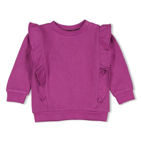 Feetje W23 W2335 Sweater ruches - Flowers For Life Paars 51602211