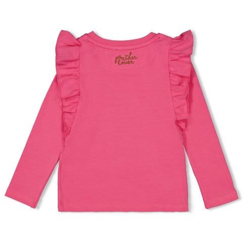 Jubel w23 Longsleeve ruches - Color Me Panther Roze 91600354 W23J2