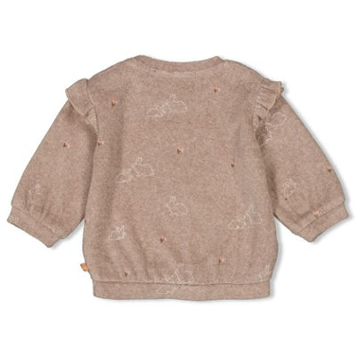 Feetje w24 Sweater badstof AOP - Little Rosebud Taupe melange W2415 51602357 730