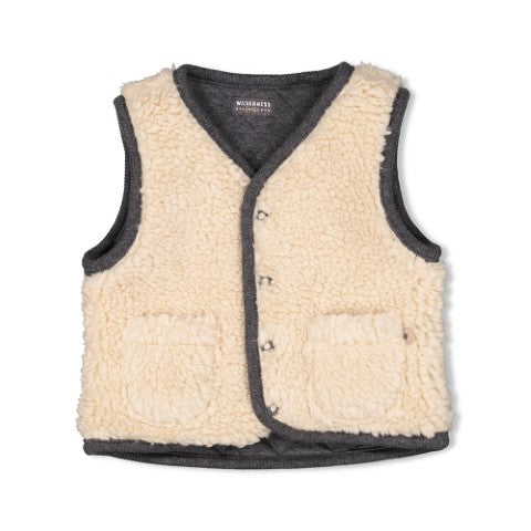 Feetje w24 Omkeerbaar gilet - Camp Wilderness Antraciet melange W2422 51200027 755