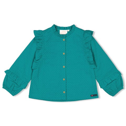 Jubel w24 Blouse ruches - Girls Club Teal W24J2 92300022 095