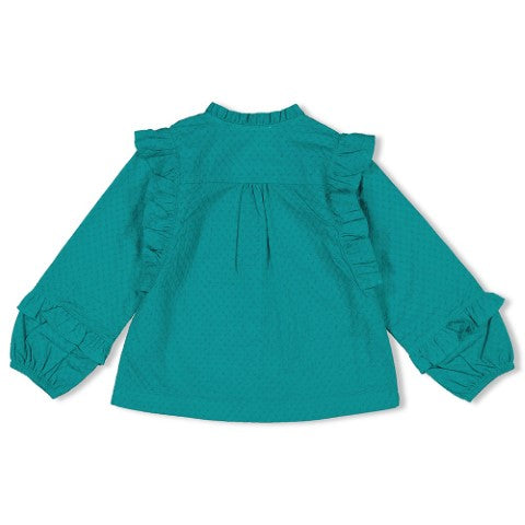 Jubel w24 Blouse ruches - Girls Club Teal W24J2 92300022 095