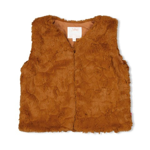 Jubel w24 Gilet Teddy - Forest Fancy Bruin W24J3 91200016 400