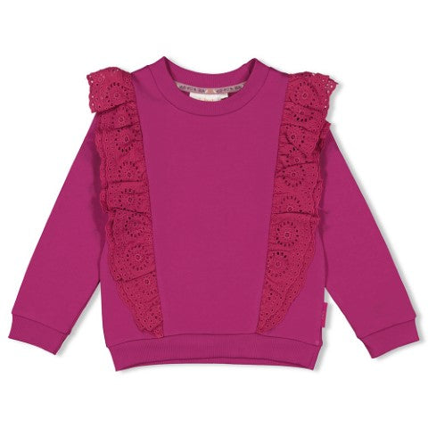 Jubel w24 Sweater ruches - Forest Fancy Cerise W24J3 91600409 160