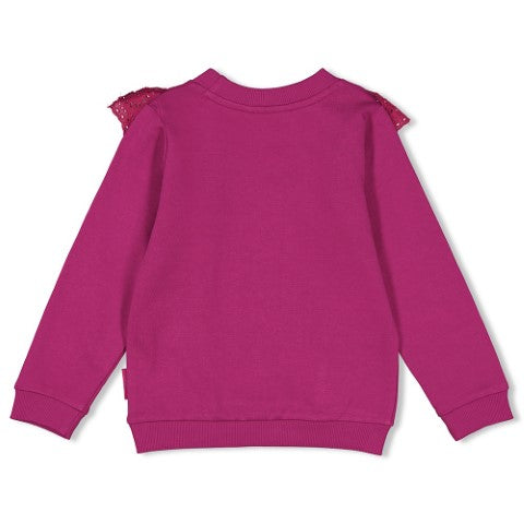 Jubel w24 Sweater ruches - Forest Fancy Cerise W24J3 91600409 160