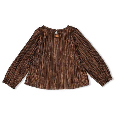 Jubel w24 Longsleeve plissé - Forest Fancy Koper W24J3 91600413 430