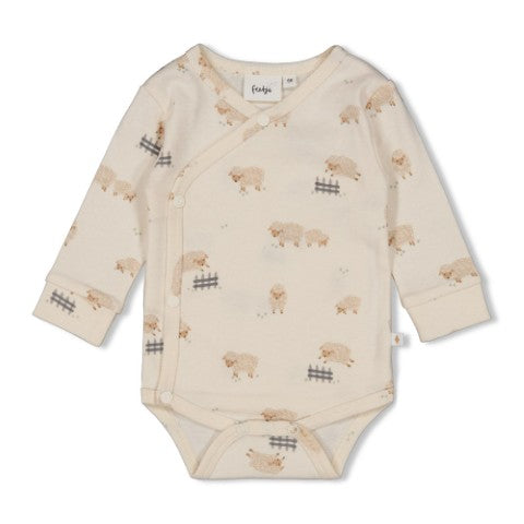 Feetje W25  W2512 Wikkelromper AOP - Sleepy Sheepy Creme 50200243