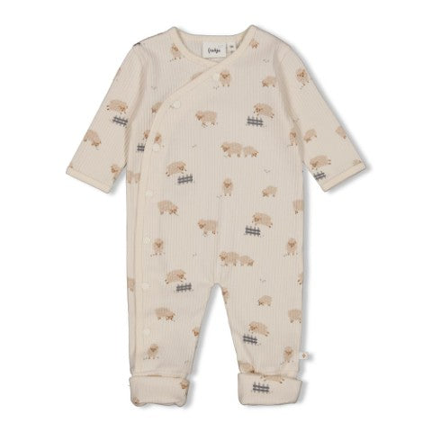 Feetje W25  W2512 Pak omslagvoet rib AOP - Sleepy Sheepy Creme 50700159