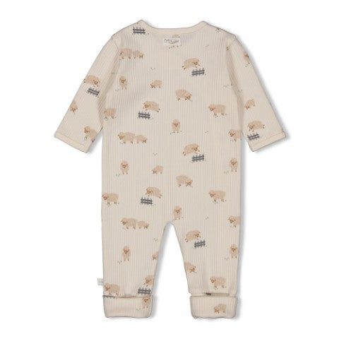 Feetje W25  W2512 Pak omslagvoet rib AOP - Sleepy Sheepy Creme 50700159