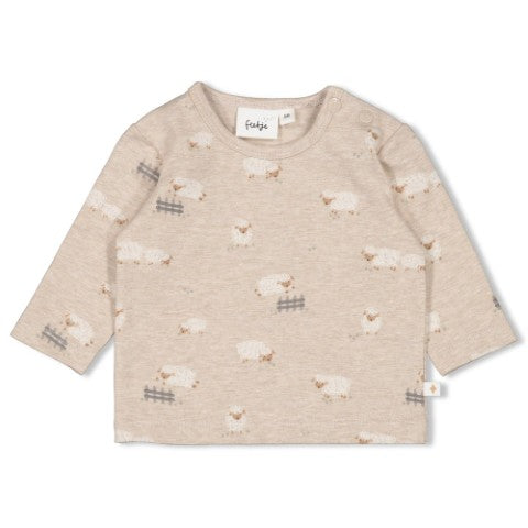 Feetje W25  W2512 Longsleeve AOP - Sleepy Sheepy Taupe melange 51602565