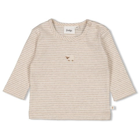 Feetje W25  W2512 Longsleeve rib met streep - Sleepy Sheepy Taupe melange 51602568