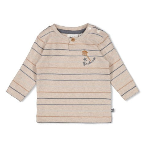 Feetje W25  W2514 Longsleeve streep - Howdy Taupe melange 51602604