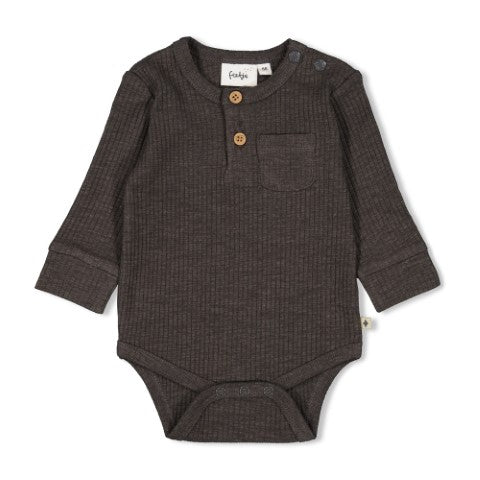 Feetje W25  W2516 Romper rib - Rawrsome Antraciet melange 50200249