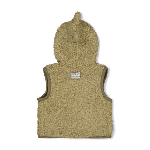 Feetje W25  W2516 Bouclé bodywarmer met capuchon - Rawrsome Groen 51200038