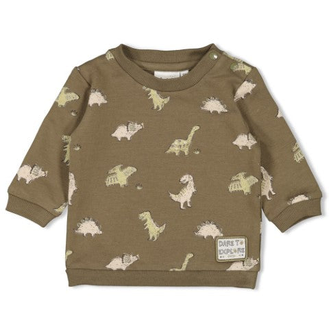 Feetje W25  W2516 Sweater AOP - Rawrsome Olijf 51602614