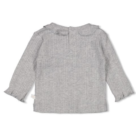 Feetje W25  W2517 Longsleeve ajour rib - Fields of Green Grijs melange 51602556