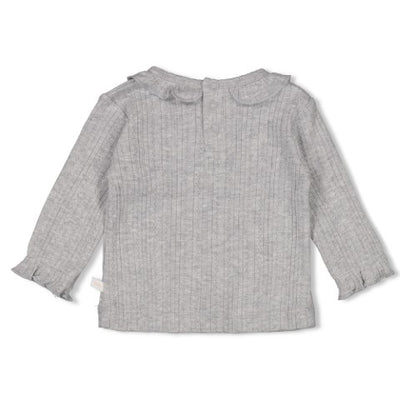 Feetje W25  W2517 Longsleeve ajour rib - Fields of Green Grijs melange 51602556