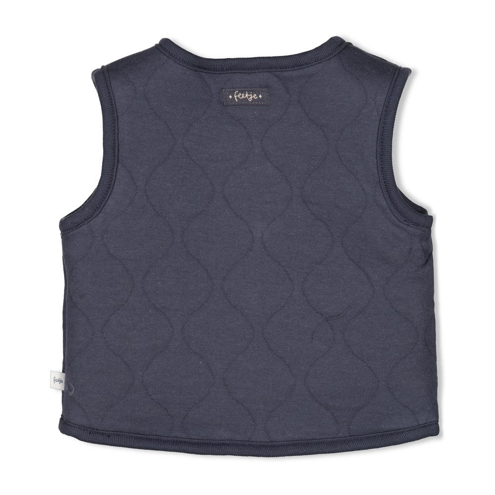 Feetje W25  W2518 Omkeerbaar teddy gilet - Narwal Blauwgrijs 51200036