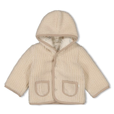 Feetje W25  W2518 Bouclé omkeerbaar jasje met capuchon - Narwal Offwhite 51800351