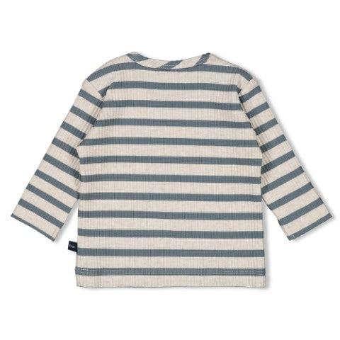 Feetje W25  W2520 Longsleeve rib met streep -  Let's Go! Petrol 51602574