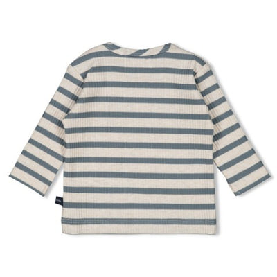 Feetje W25  W2520 Longsleeve rib met streep -  Let's Go! Petrol 51602574