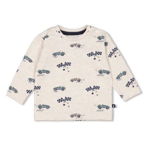 Feetje W25  W2520 Longsleeve AOP - Let's Go! Offwhite melange 51602575