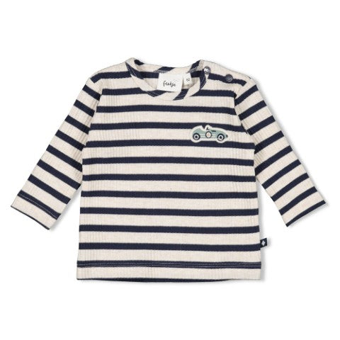Feetje W25  W2520 Longsleeve rib met streep -  Let's Go! Marine 51602576