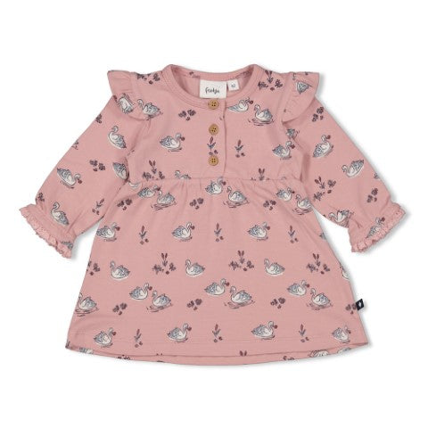 Feetje W25  W2521 Jurk AOP - Swanlake Roze 51400563