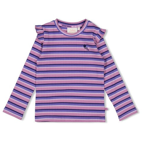 Jubel w25 Longsleeve rib met streep - Wild Soul Violet 91600428 W25J1