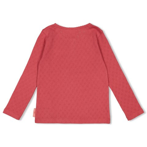 Jubel w25 Longsleeve ajour rib - Queen Of Hearts Roze 91600437 W25J2