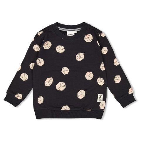 Sturdy w25 Sweater AOP - Couch Club Zwart 71600613 W25S1