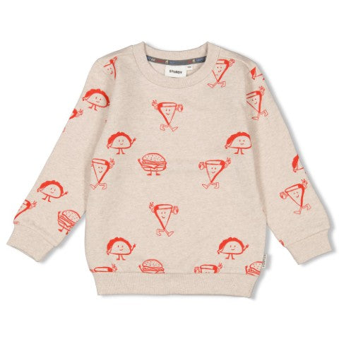 Sturdy w25 Sweater AOP - Couch Club Offwhite melange 71600617 W25S1