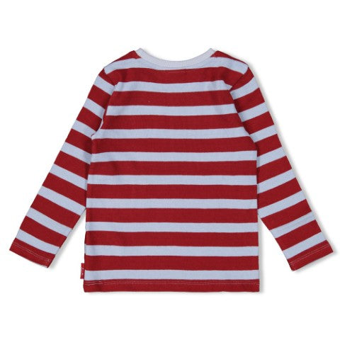 Sturdy w25 Longsleeve rib met streep - Waves and Whales Bordeaux 71600639 W25S3