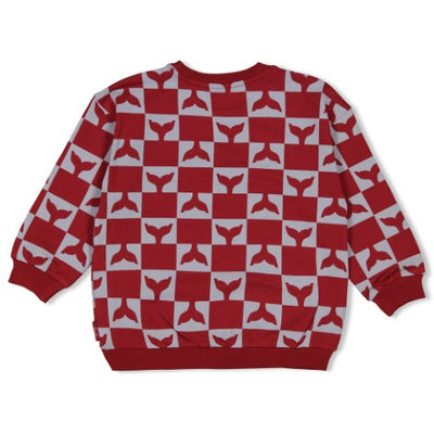 Sturdy w25 Sweater AOP - Waves and Whales Bordeaux 71600644 W25S3
