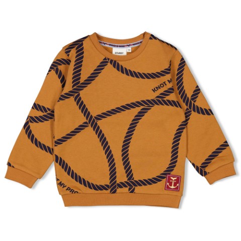 Sturdy w25 Sweater AOP - Waves and Whales Hazelnoot 71600645 W25S3
