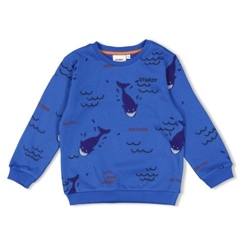 Sturdy w25 Sweater AOP - Waves and Whales Aqua 71600646 W25S3