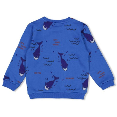 Sturdy w25 Sweater AOP - Waves and Whales Aqua 71600646 W25S3